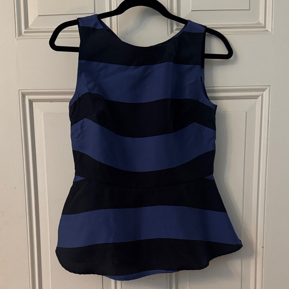 Banana Republic Blue and Black Peplum Tank Top. NWT